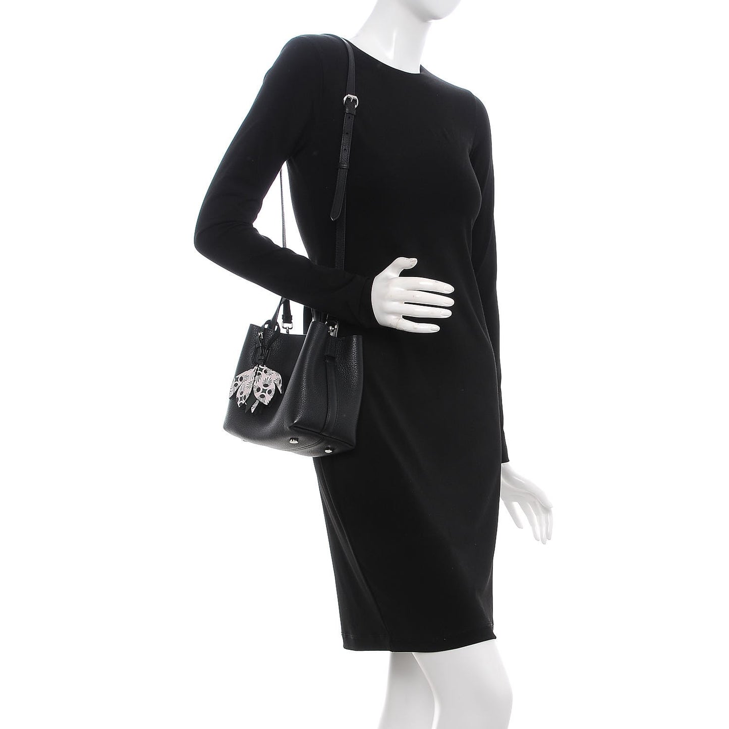 Grained Calfskin Small Blossom Tote Black