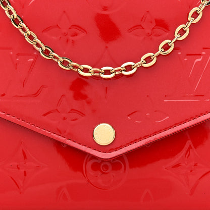 Louis Vuitton Vernis Felicie Pochette Chain Wallet Cherry 8 of 10