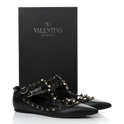 Valentino Garavani Nappa Rockstud Cage Ballerina Flats 37 Black 11 of 11