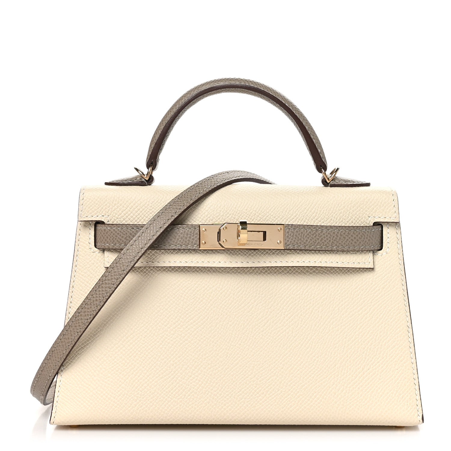 Hermes Epsom Horseshoe Mini Kelly Sellier 20 Craie Gris Asphalte 1 of 13