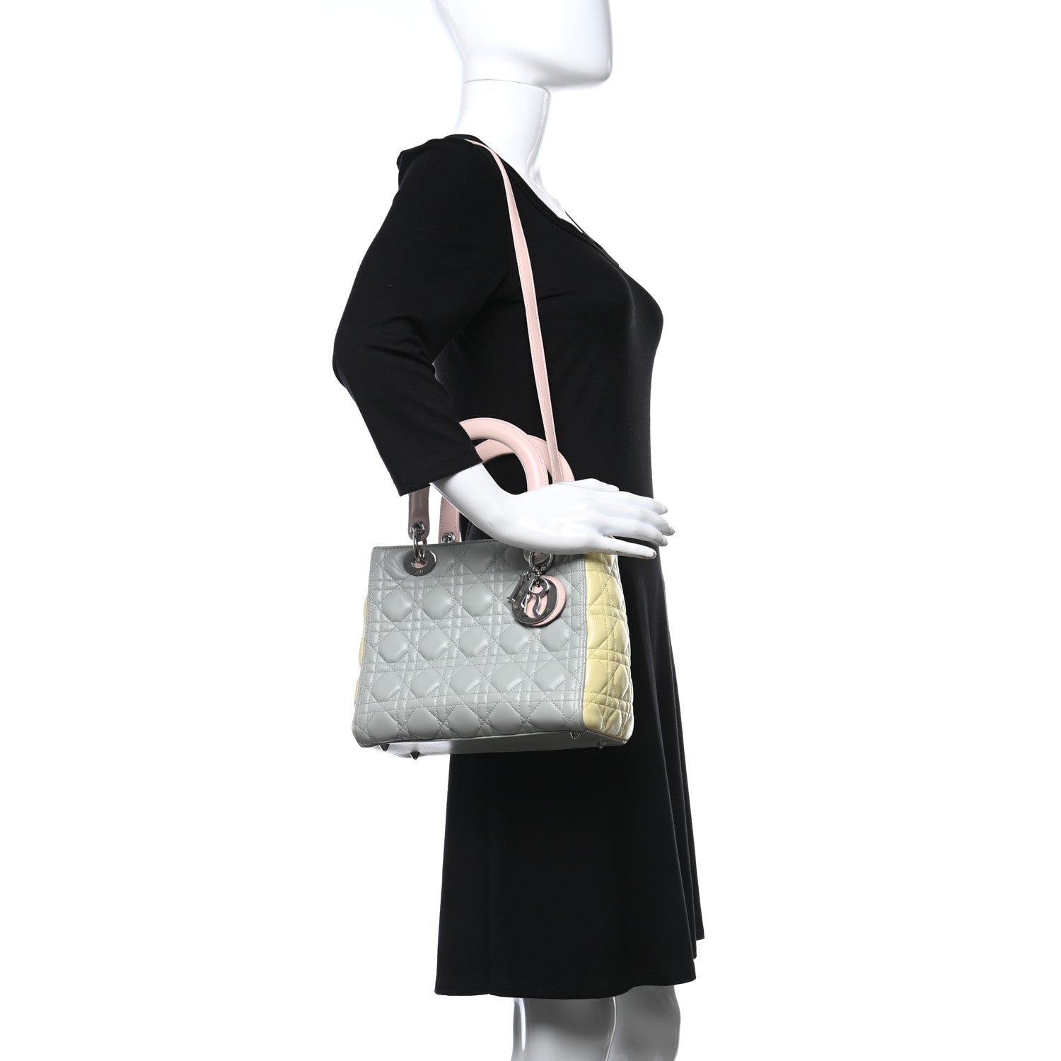 Christian Dior Lambskin Cannage Medium Tri-Color Lady Dior Multicolor 2 of 12