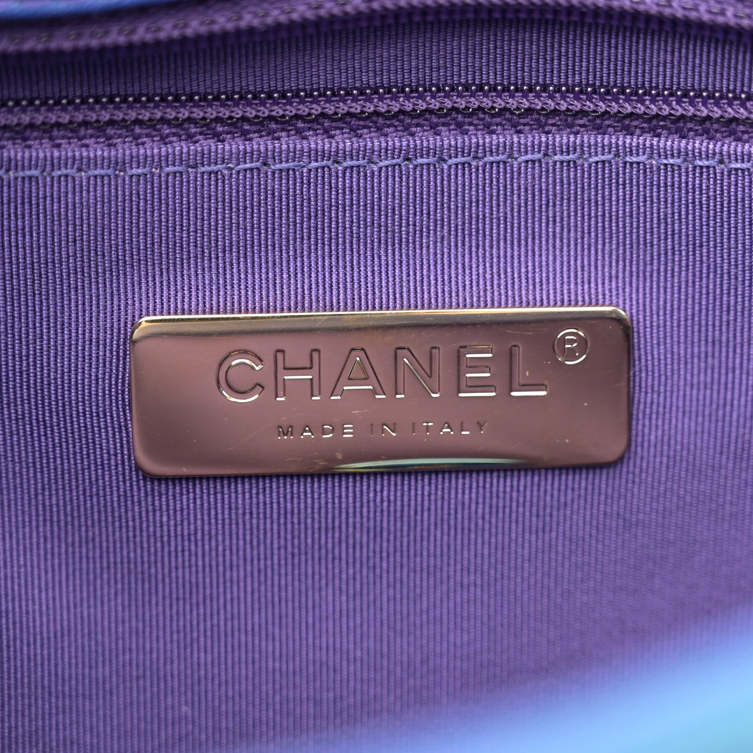 Chanel Tie Dye Calfskin Quilted Medium Chanel 19 Flap Blue Purple 6 of 11