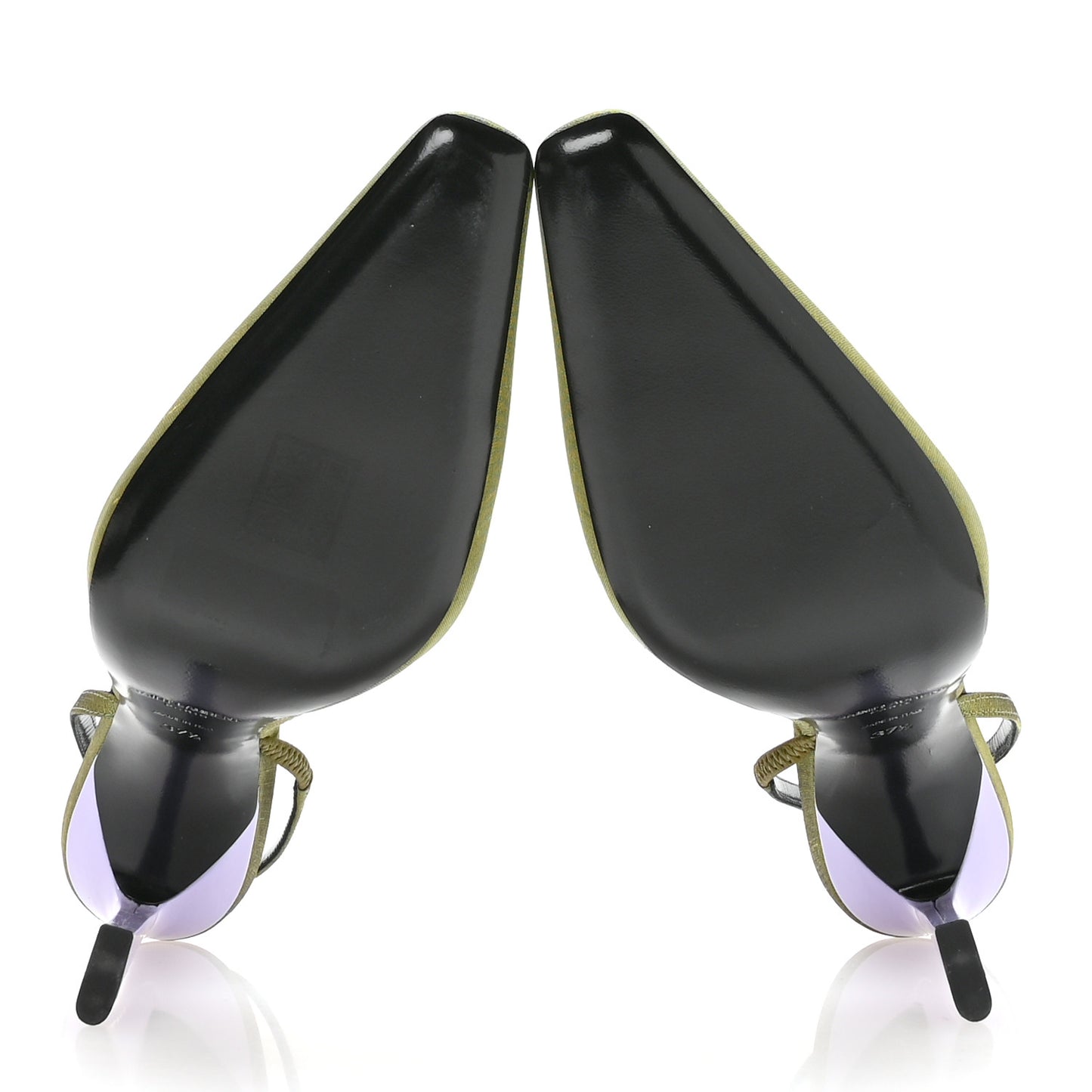 Crepe De Chine Blade 105 Slingback Pumps 37.5 Lime
