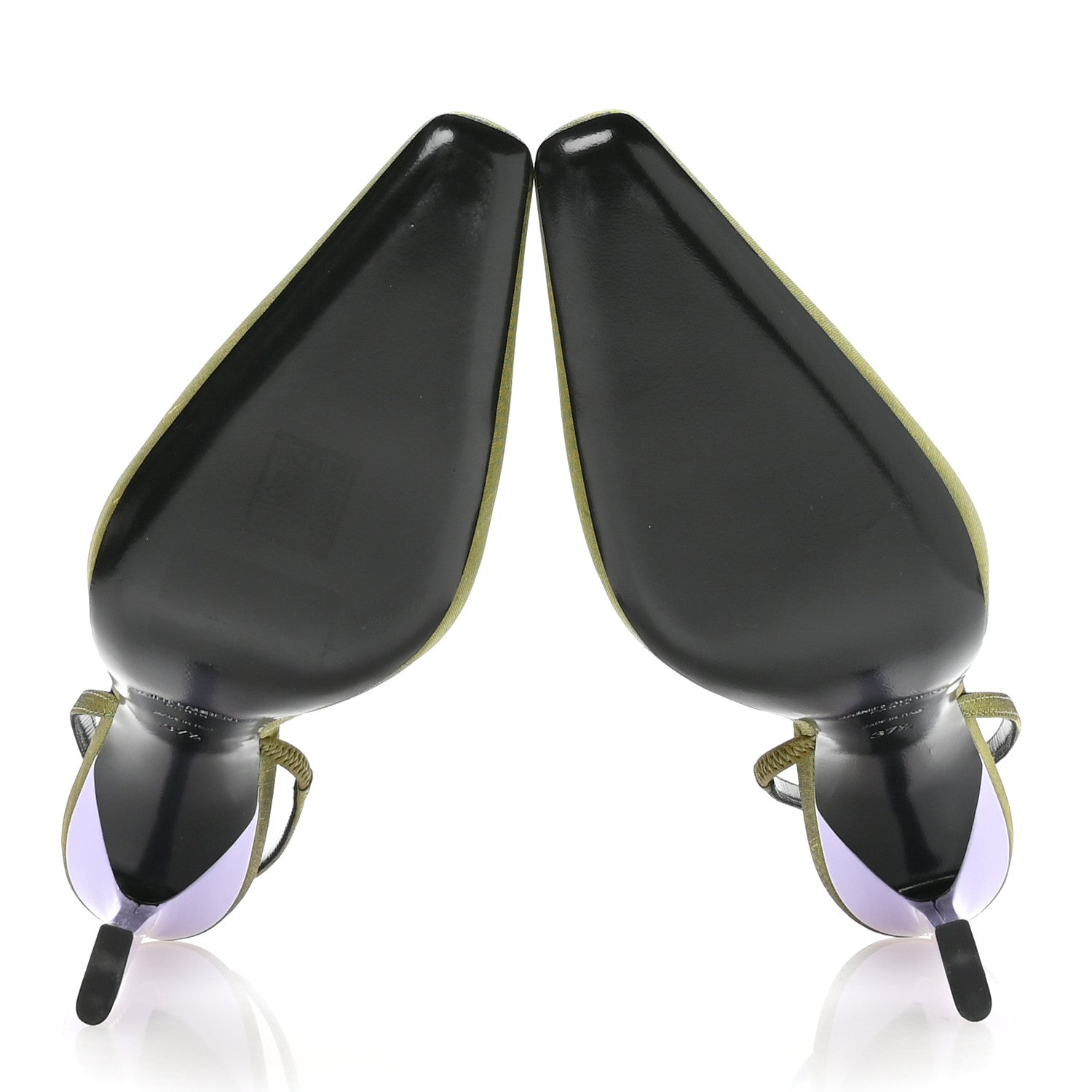 Saint Laurent Crepe De Chine Blade 105 Slingback Pumps 37.5 Lime 11 of 18