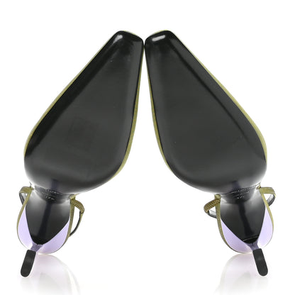 Saint Laurent Crepe De Chine Blade 105 Slingback Pumps 37.5 Lime 11 of 18