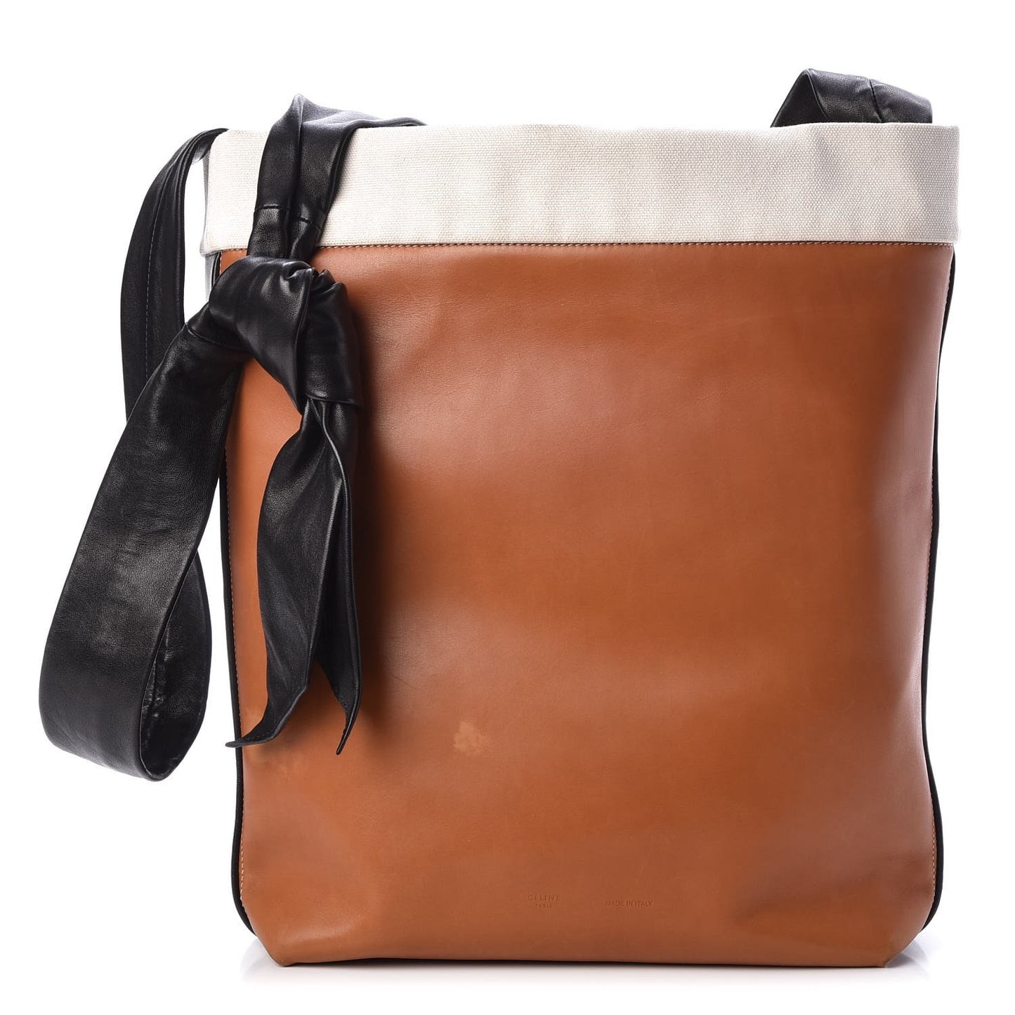 Lambskin Calfskin Band Twisted Cabas Tan