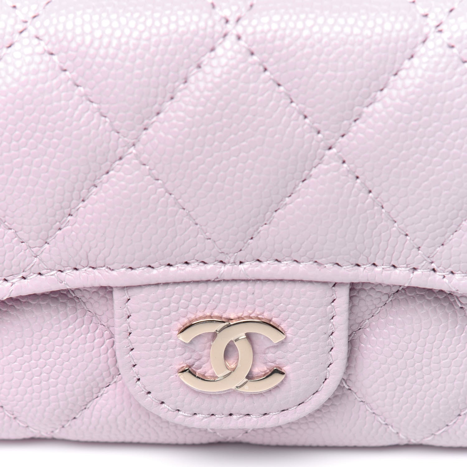 Chanel Caviar Quilted Flap Card Holder Wallet Light Pink 10 of 11