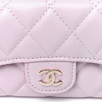 Chanel Caviar Quilted Flap Card Holder Wallet Light Pink 10 of 11