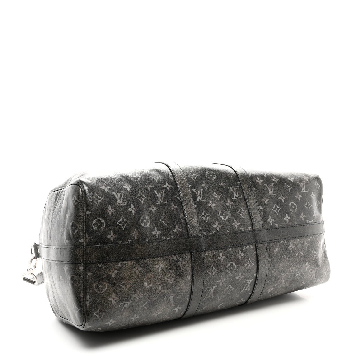 Louis Vuitton Brushed Monogram Keepall Bandouliere 50 Black 3 of 8