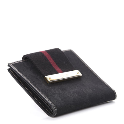 Gucci Monogram Ladies Web French Flap Wallet Black 4 of 6