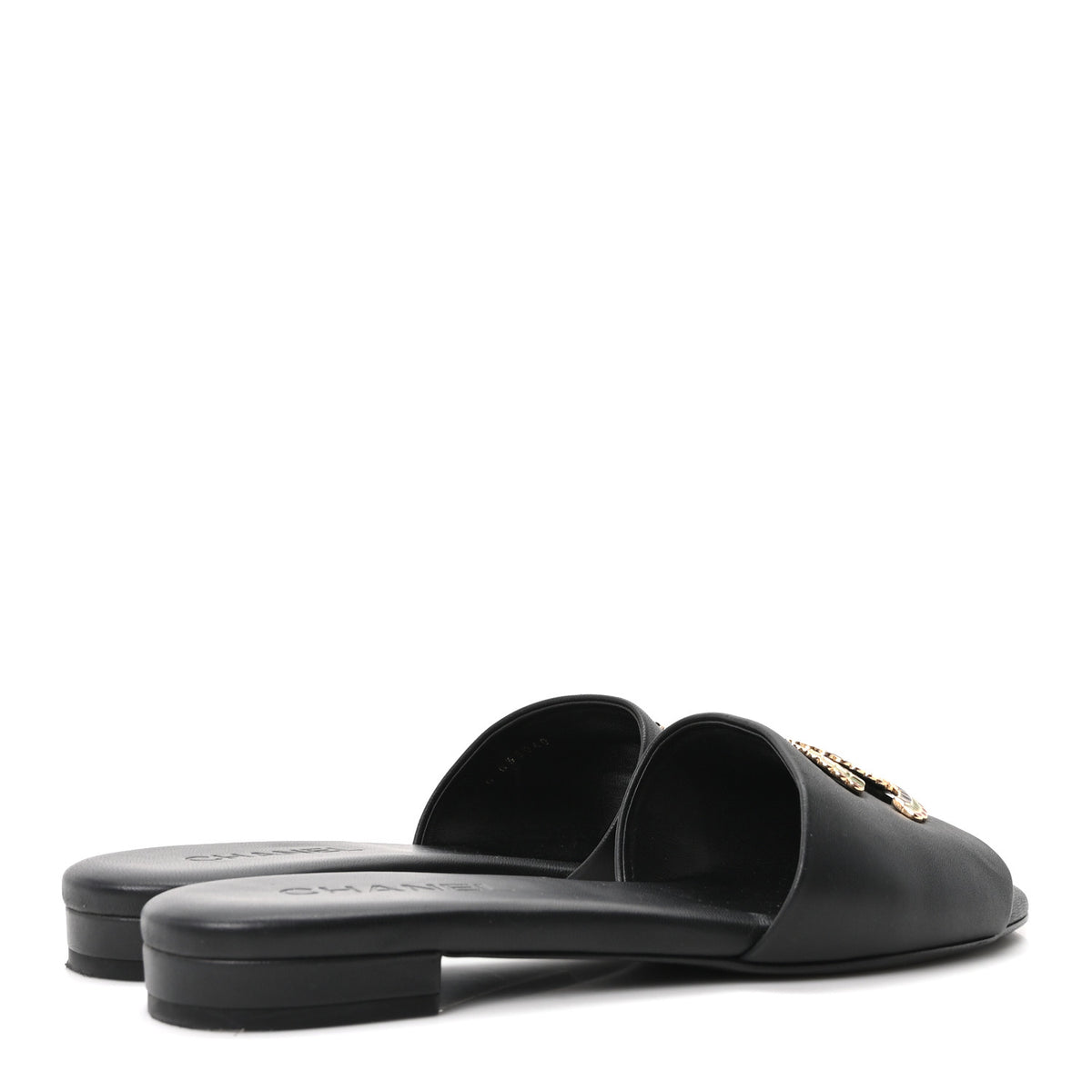 Chanel Lambskin Enamel CC Mules 39.5 Black 5 of 9