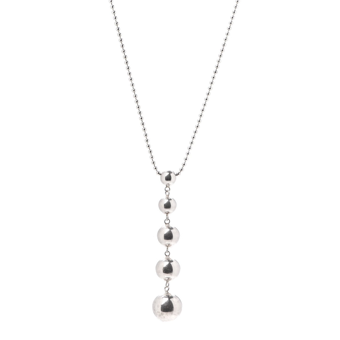 Sterling Silver Graduated Ball Drop Necklace