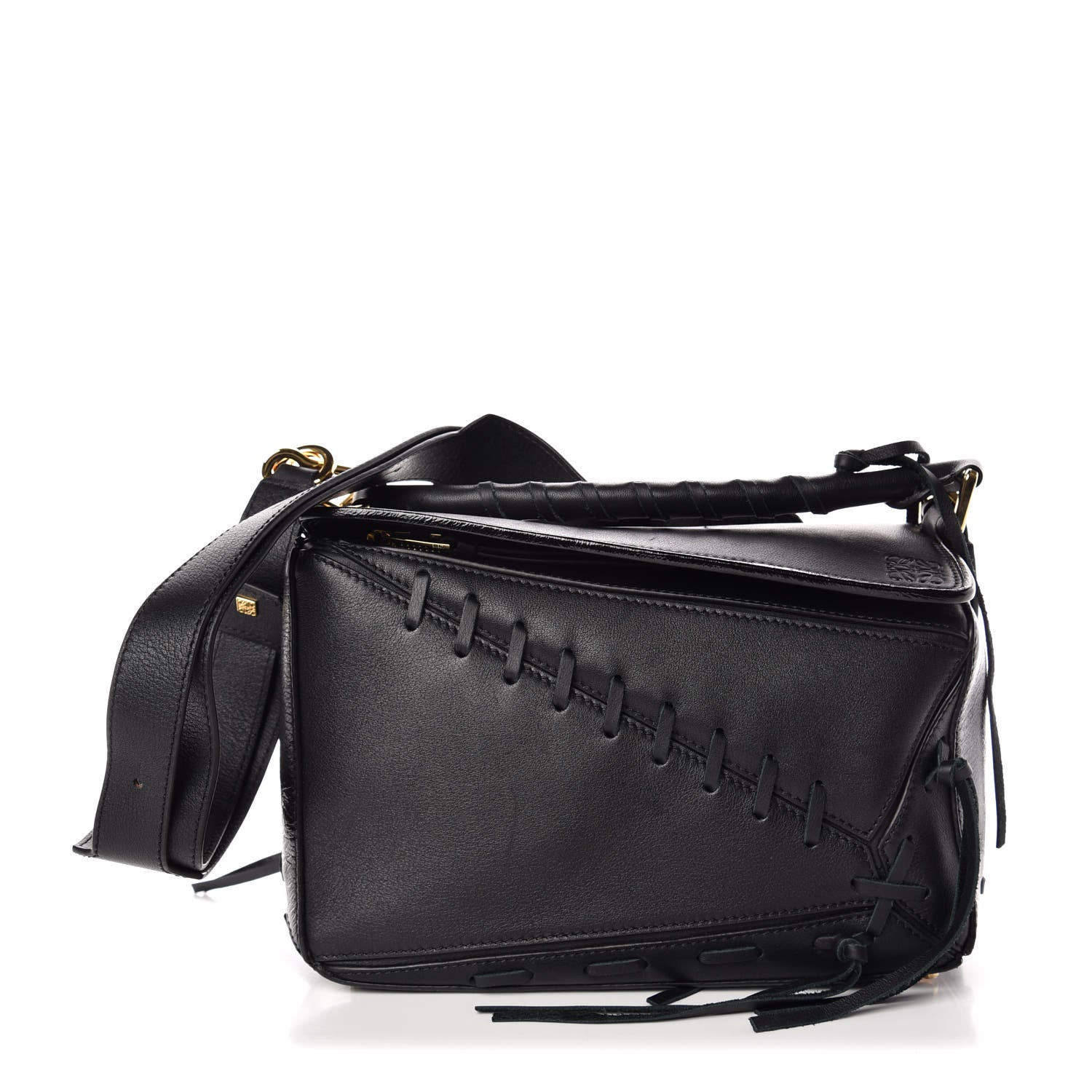 Loewe Calfskin Small Whipstitch Puzzle Bag Black 1 of 9