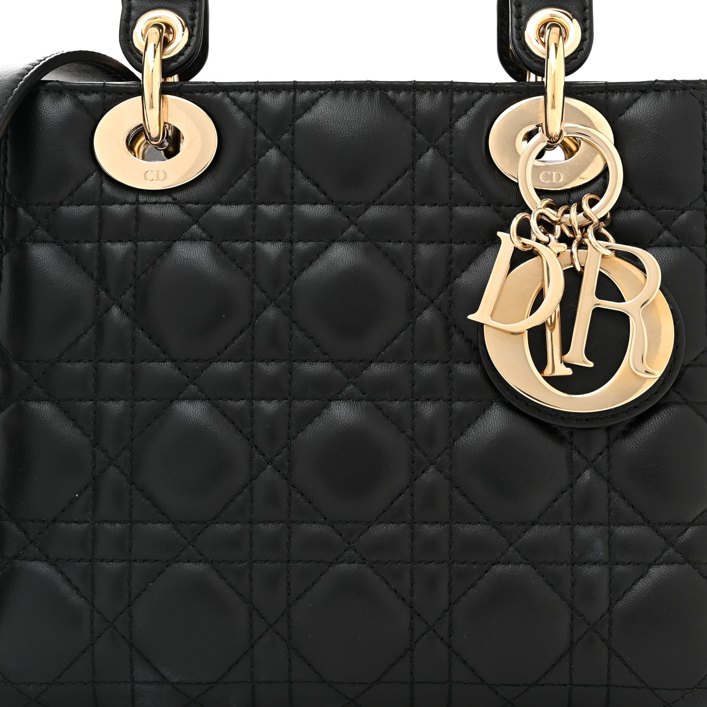 Lambskin Cannage Small Lucky Badges My Lady Dior Black