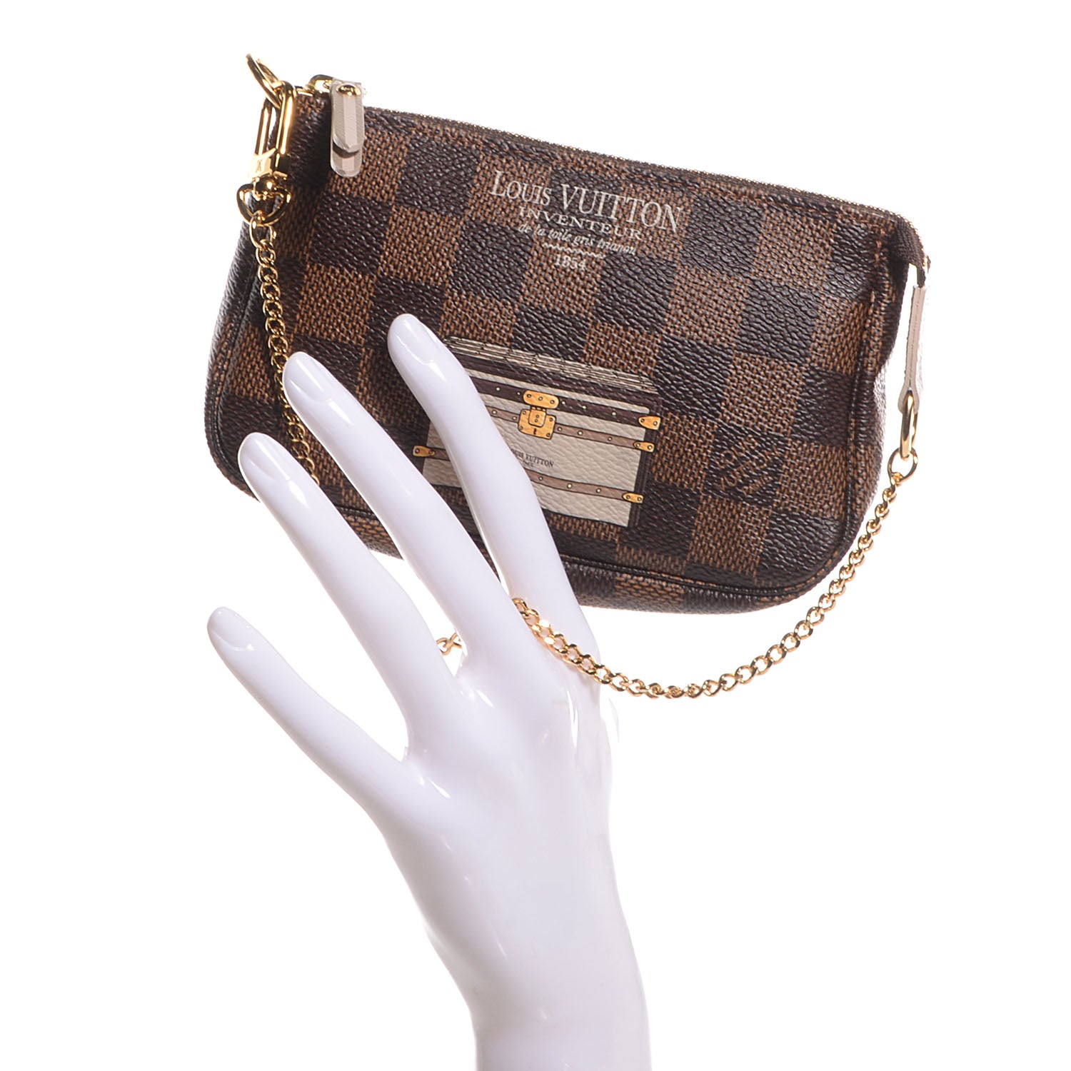 Louis Vuitton Damier Ebene Trunks and Locks Mini Pochette Accessories 2 of 8
