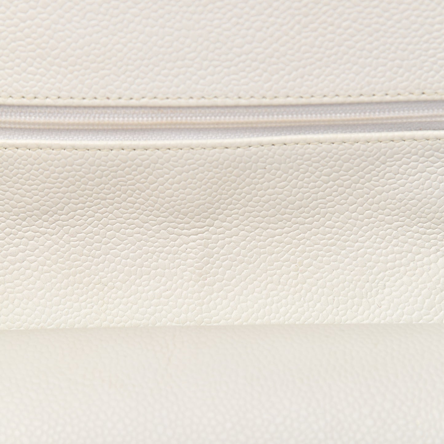 Caviar Quilted Medium Double Flap White