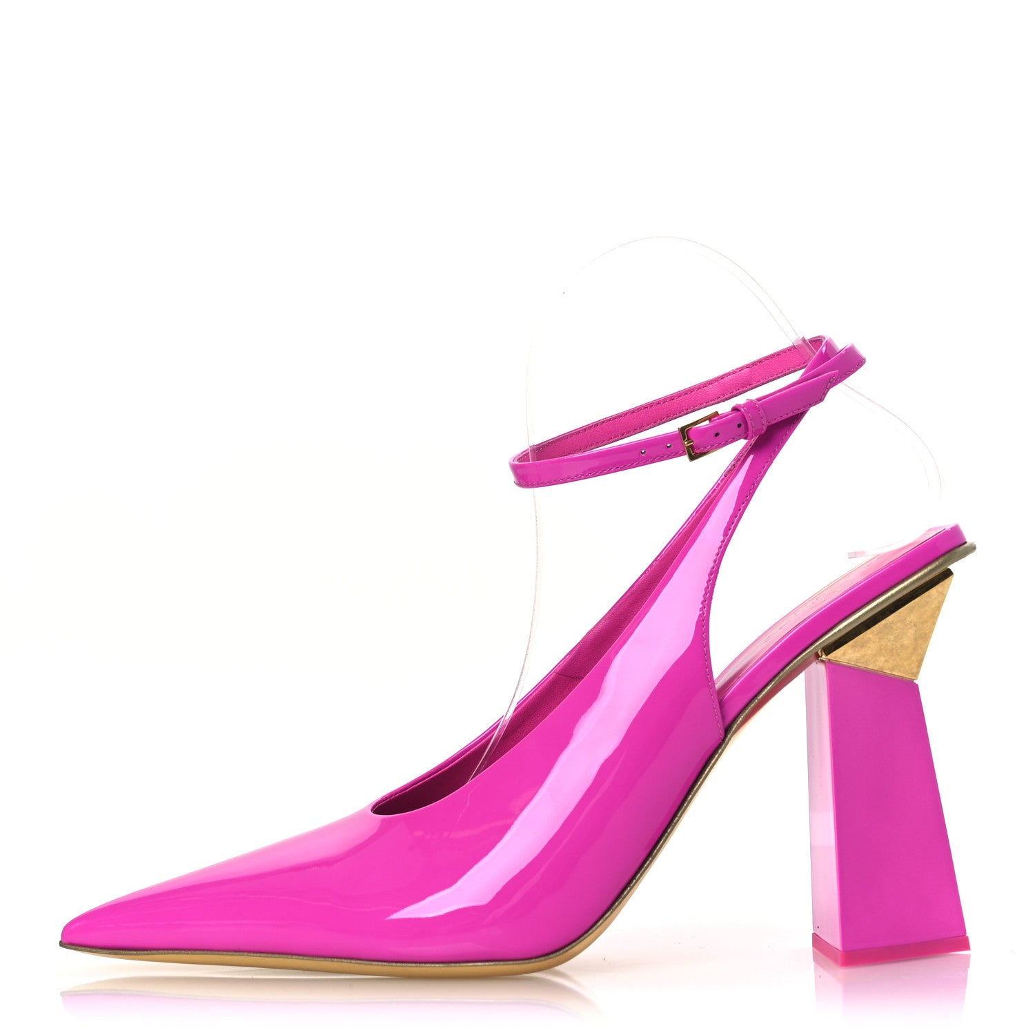 Valentino Garavani Patent Ankle Strap Heel Pumps 40 Pink 1 of 11