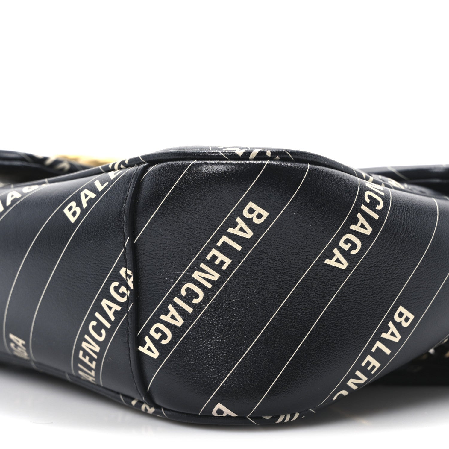 Gucci X BALENCIAGA Calfskin Matelasse Logo Print Small GG Marmont Shoulder Bag Black 10 of 11