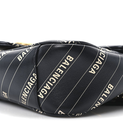 Gucci X BALENCIAGA Calfskin Matelasse Logo Print Small GG Marmont Shoulder Bag Black 10 of 11