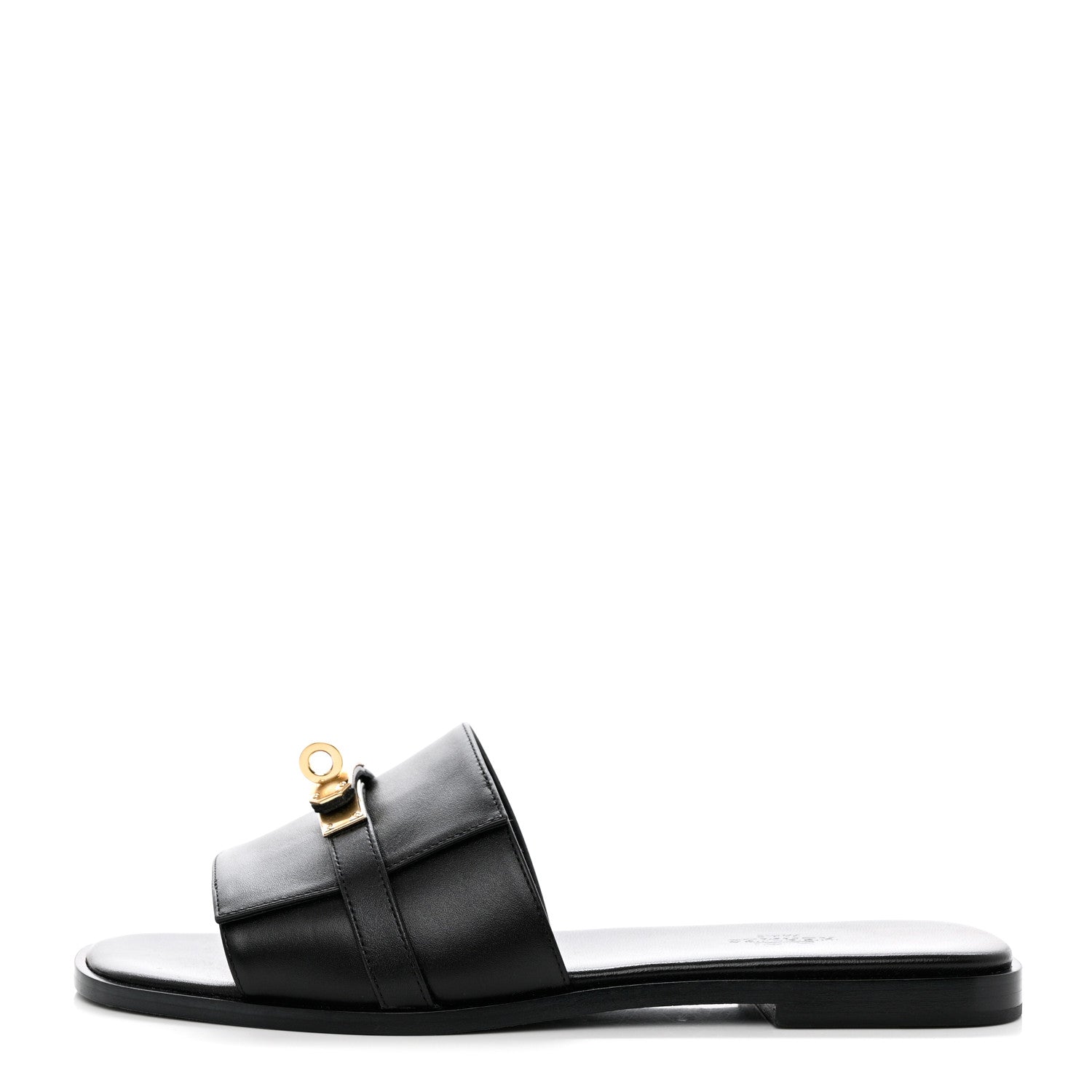 Hermes Calfskin Giulia Sandals 39 Black 1 of 9