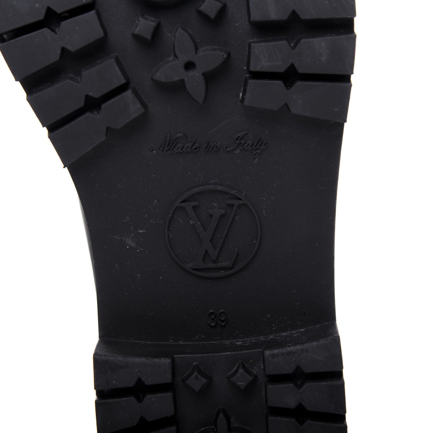 Louis Vuitton Rubber Embossed Monogram Drops Flat Half Boots 39 Black 6 of 13