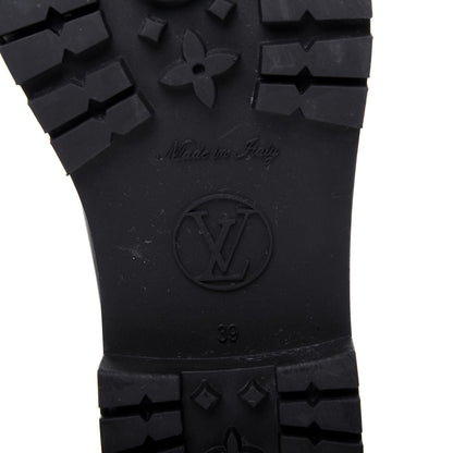 Louis Vuitton Rubber Embossed Monogram Drops Flat Half Boots 39 Black 6 of 13