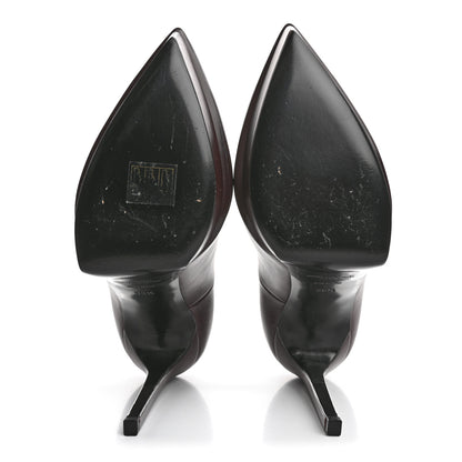 Saint Laurent Calfskin Janis 105 Platform Pumps 38.5 Cordovan 6 of 9