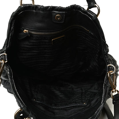 Prada Nappa Gaufre Tote Black 4 of 15