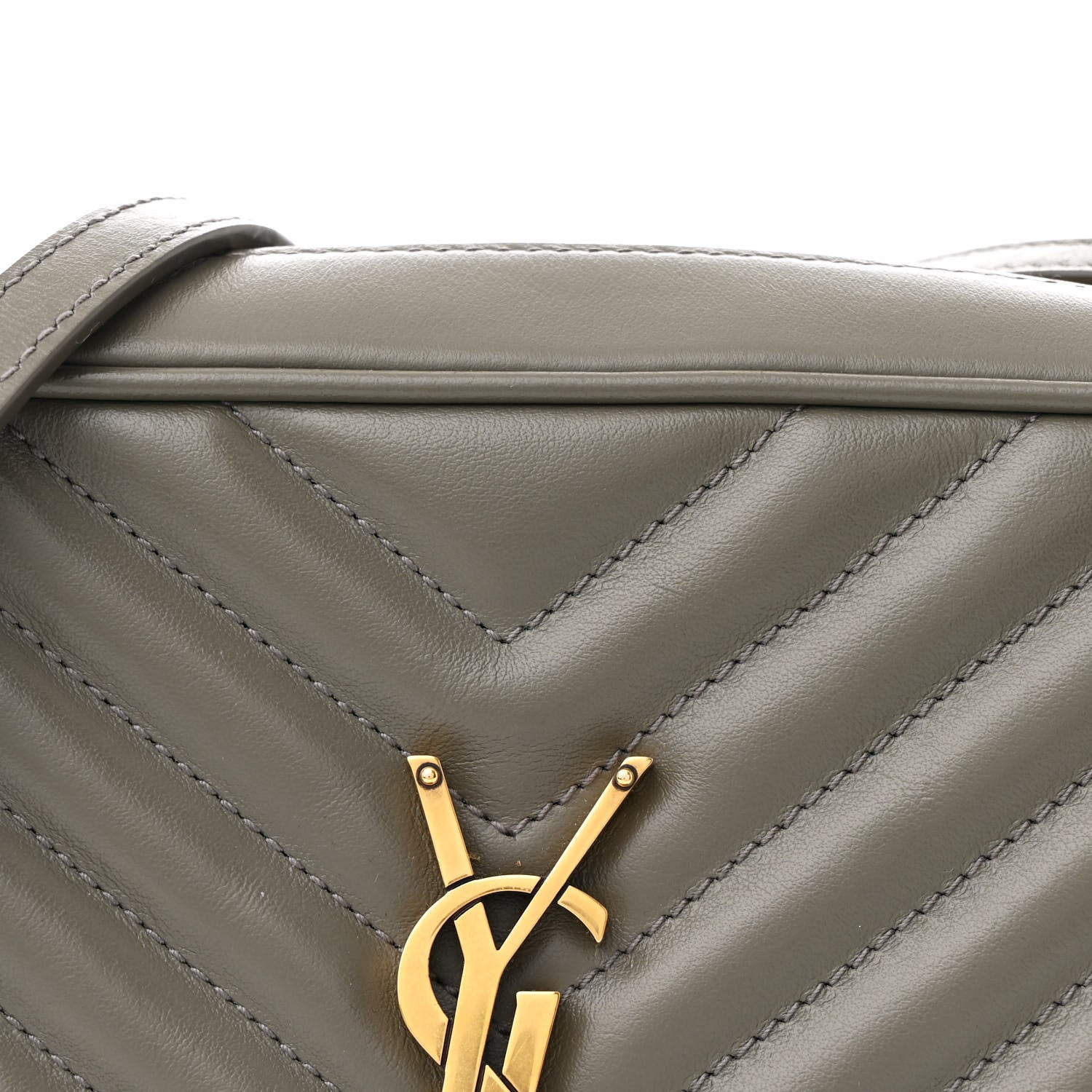 Saint Laurent Calfskin Matelasse Monogram Lou Camera Bag Greyish Brown 8 of 11