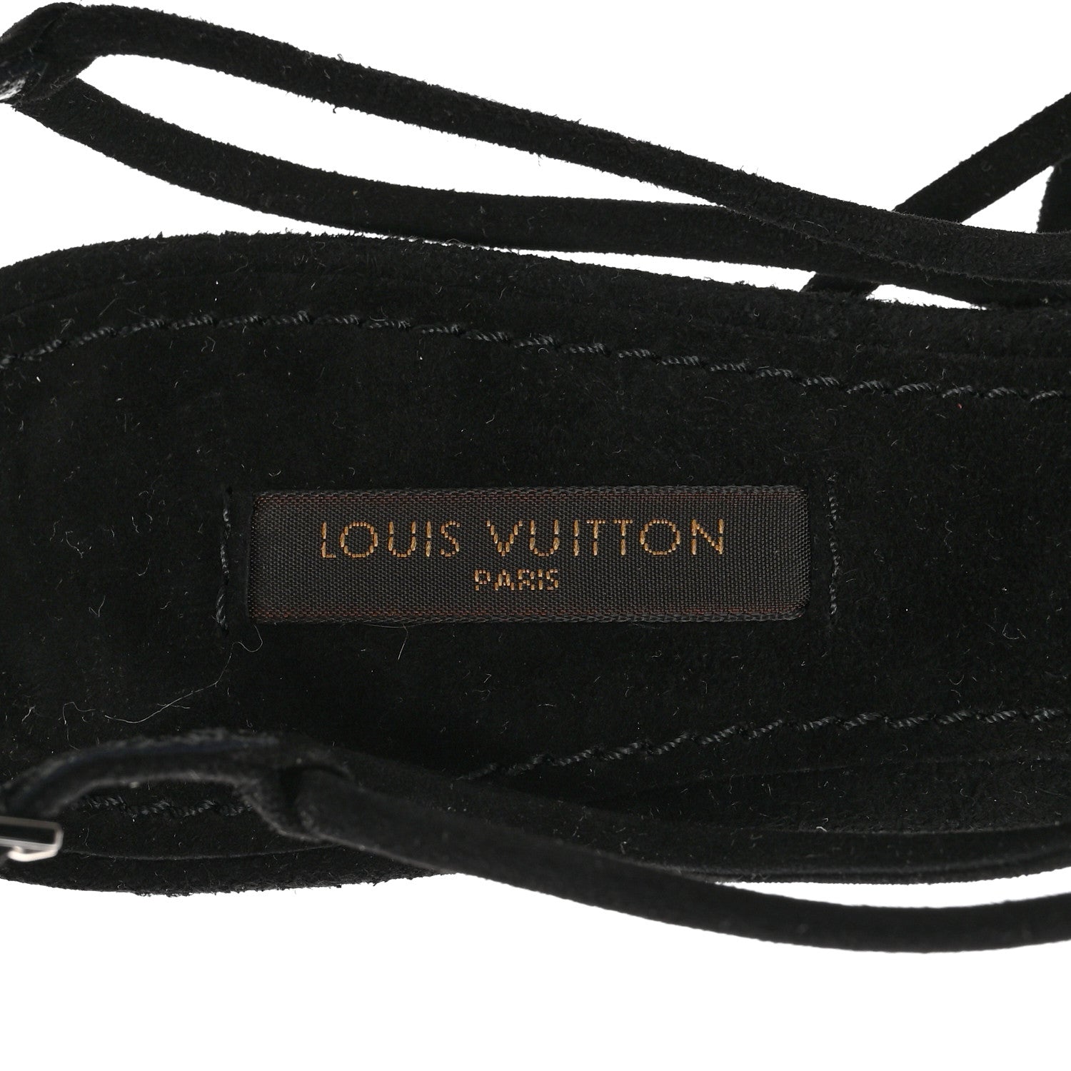 Louis Vuitton Suede Crystal Charlie's Sandals 38 Black 8 of 11