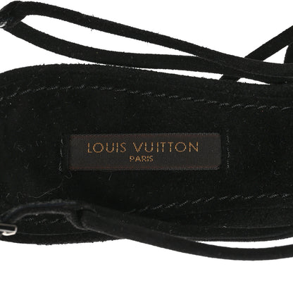 Louis Vuitton Suede Crystal Charlie's Sandals 38 Black 8 of 11