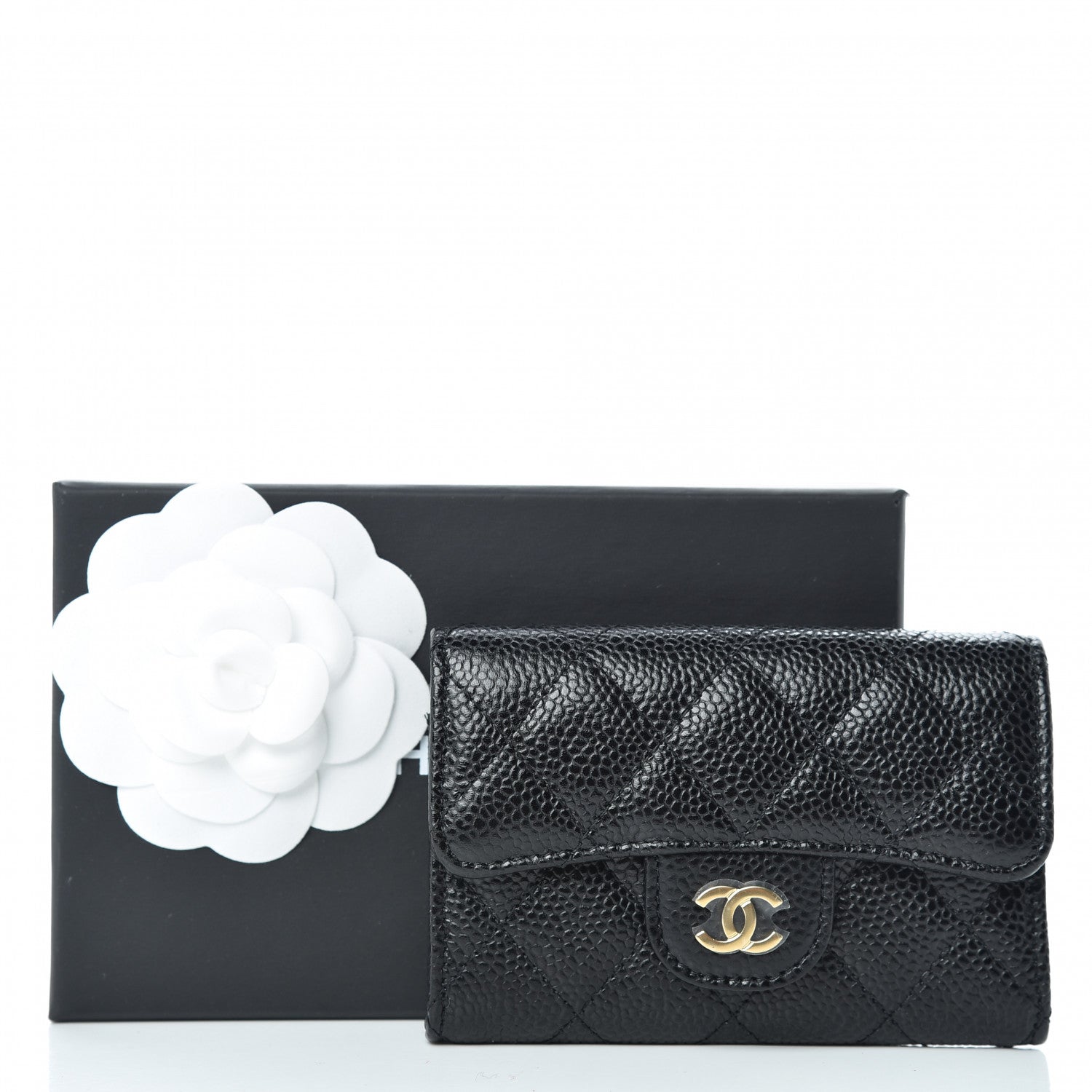 Chanel Caviar Quilted Flap Card Holder Wallet Black 10 of 10