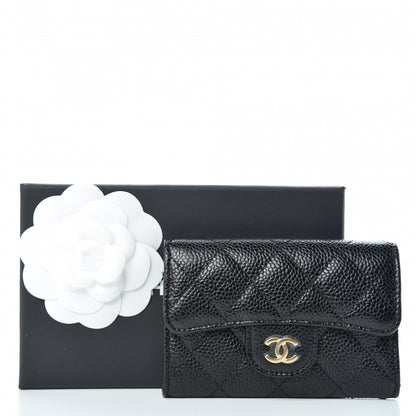 Chanel Caviar Quilted Flap Card Holder Wallet Black 10 of 10