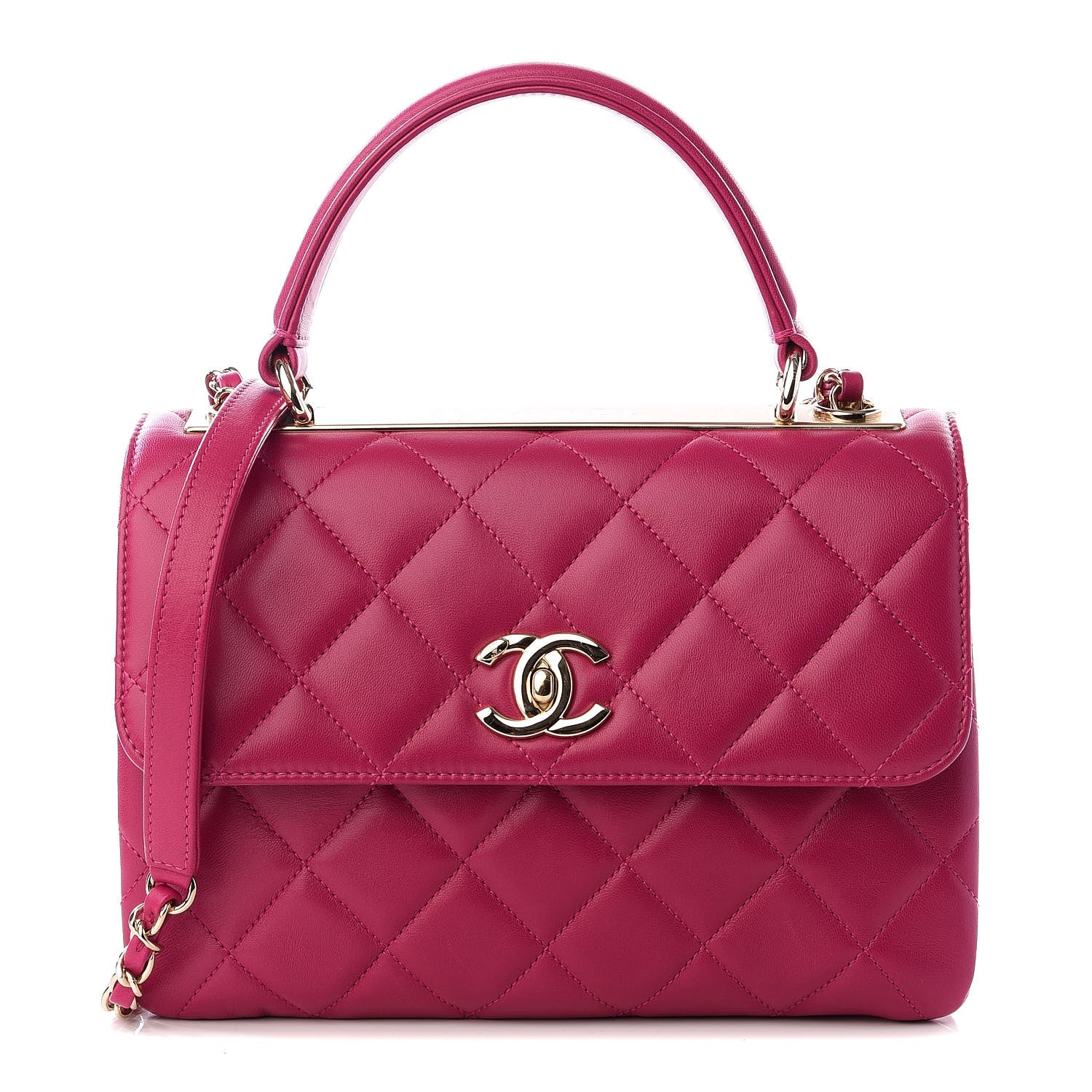 Chanel Lambskin Quilted Small Trendy CC Dual Handle Bag Dark Pink 1 of 10