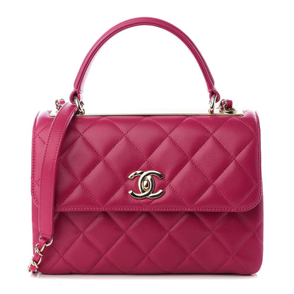 Chanel Lambskin Quilted Small Trendy CC Dual Handle Bag Dark Pink 1 of 10