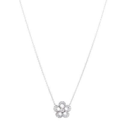 Tiffany Platinum Diamond Small Enchant Flower Pendant Necklace 1 of 6