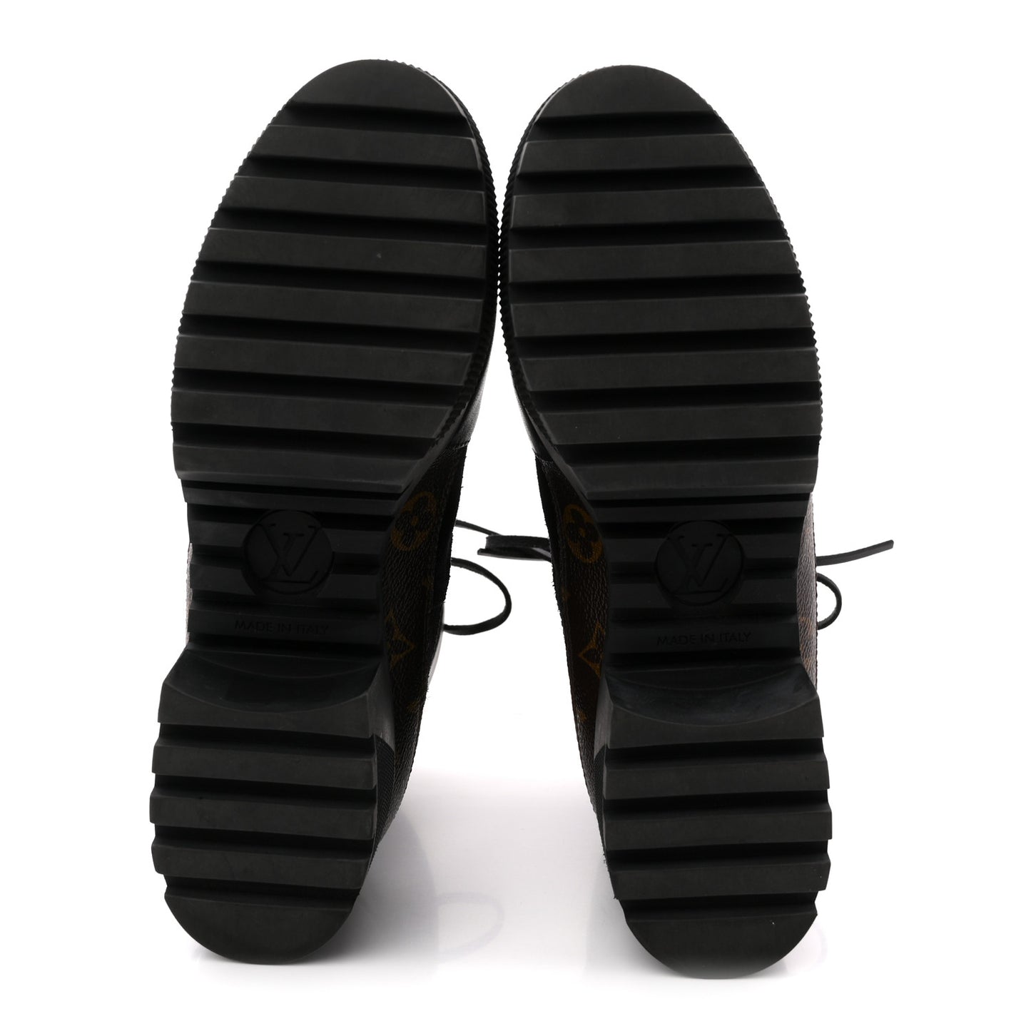 Suede Calfskin Monogram Laureate Platform Desert Boots 39 Black