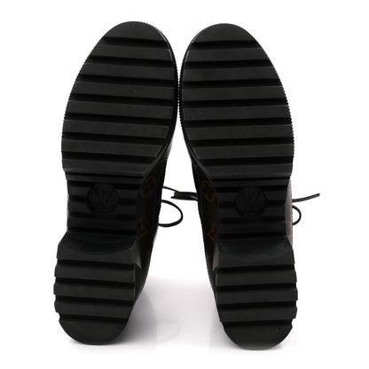 Louis Vuitton Suede Calfskin Monogram Laureate Platform Desert Boots 39 Black 6 of 10