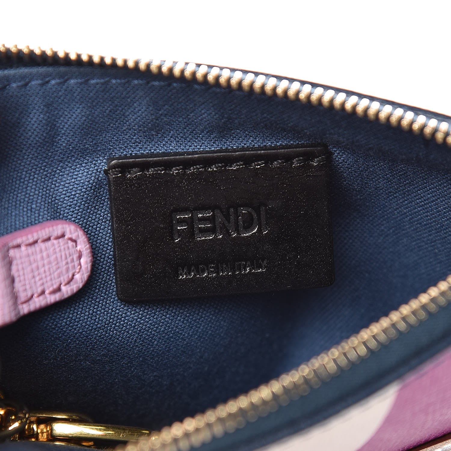 Fendi Vitello Elite Crystal Eye Monster Coin Pouch Key Case Cobalt Multicolor 6 of 9