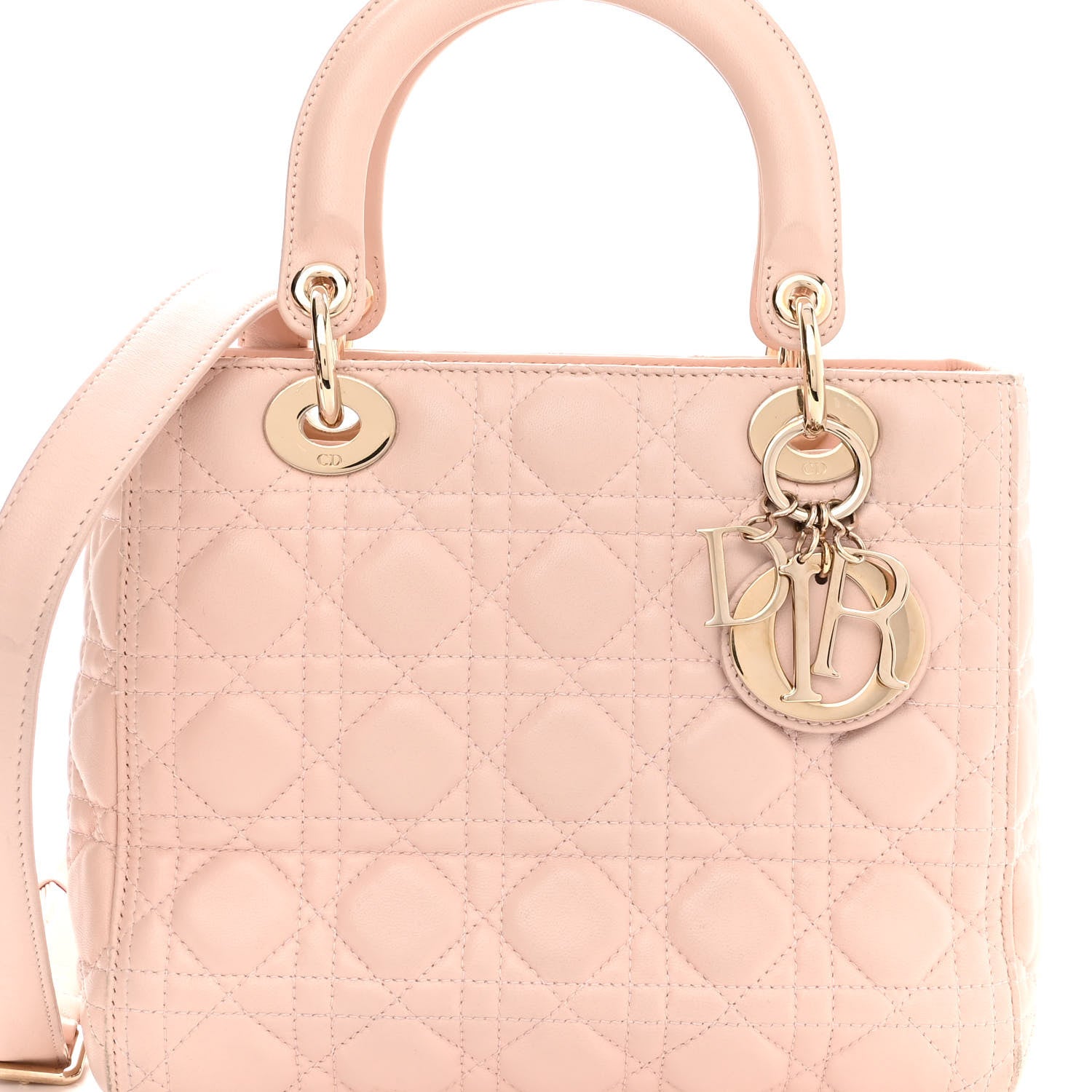 Christian Dior Lambskin Cannage Medium Lady Dior Light Pink 6 of 10