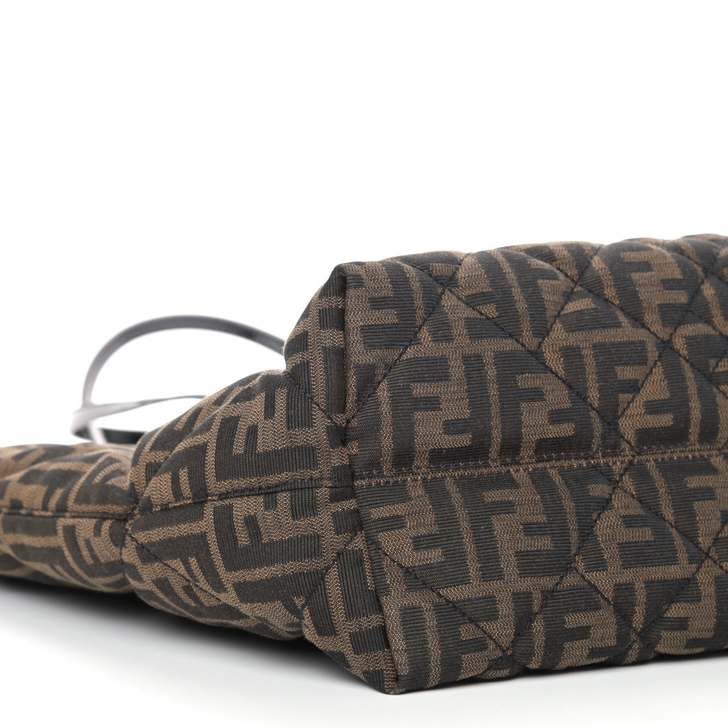 Fendi Zucca Quilted Medium Roll Tote Tobacco Black 5 of 9