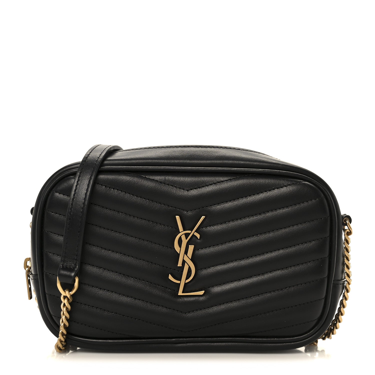 Saint Laurent Calfskin Matelasse Monogram Mini Lou Camera Bag Black Black 1 of 11