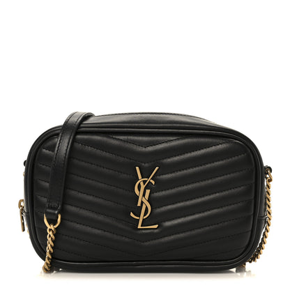 Saint Laurent Calfskin Matelasse Monogram Mini Lou Camera Bag Black Black 1 of 11