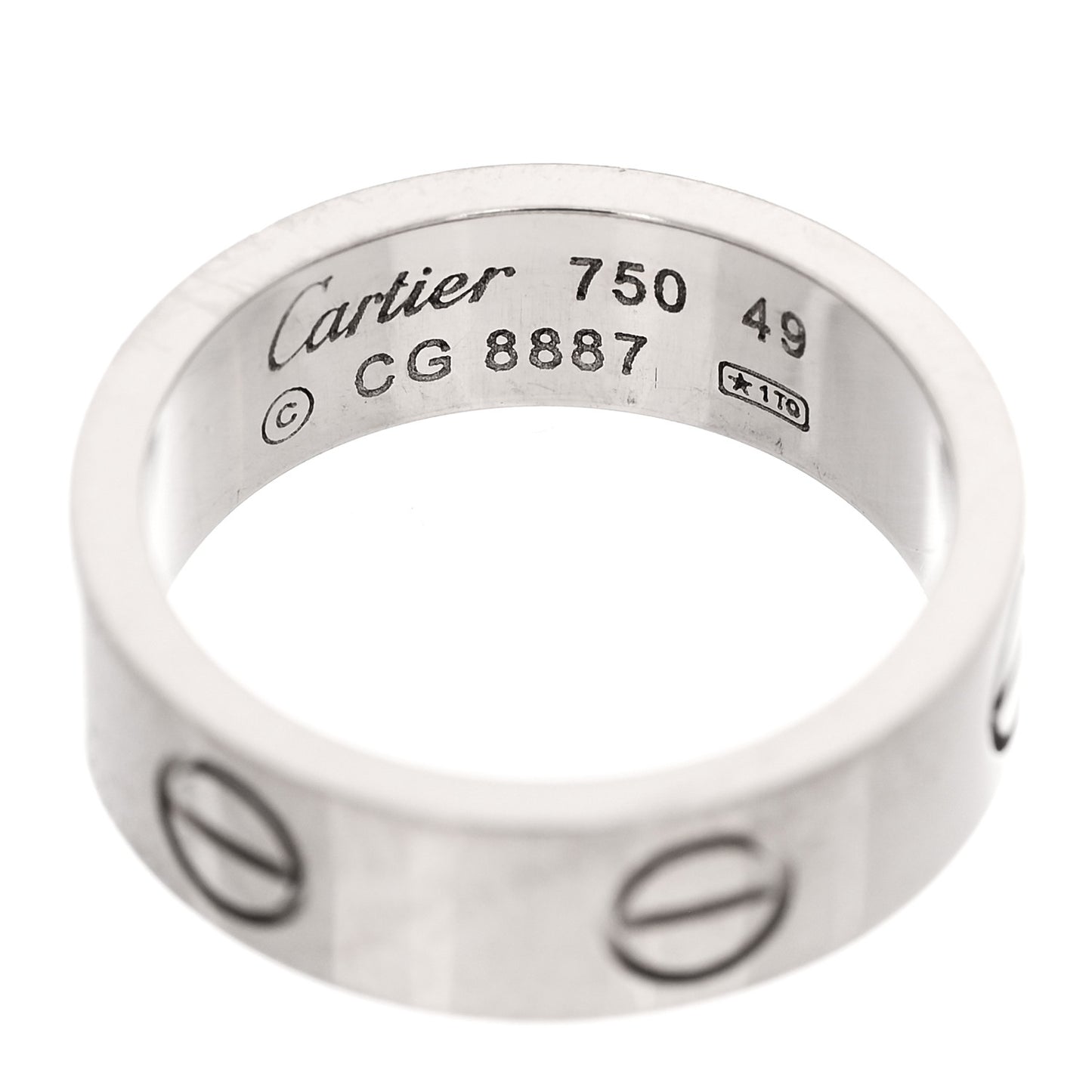 18K White Gold 5.5mm LOVE Ring 49 5