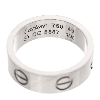 Cartier 18K White Gold 5.5mm LOVE Ring 49 5 4 of 5