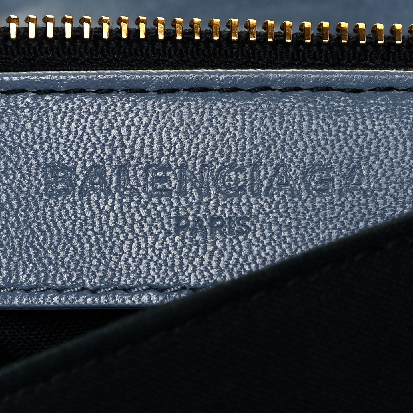 Chevre Gold Metallic Edge Hardware Envelope Clutch Bleu Acier