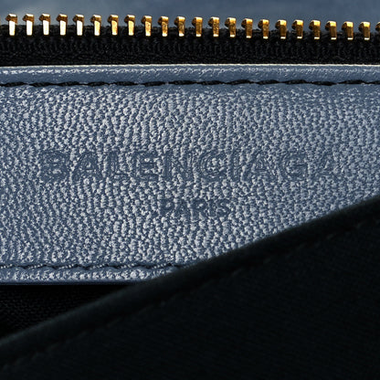 Balenciaga Chevre Gold Metallic Edge Hardware Envelope Clutch Bleu Acier 10 of 11