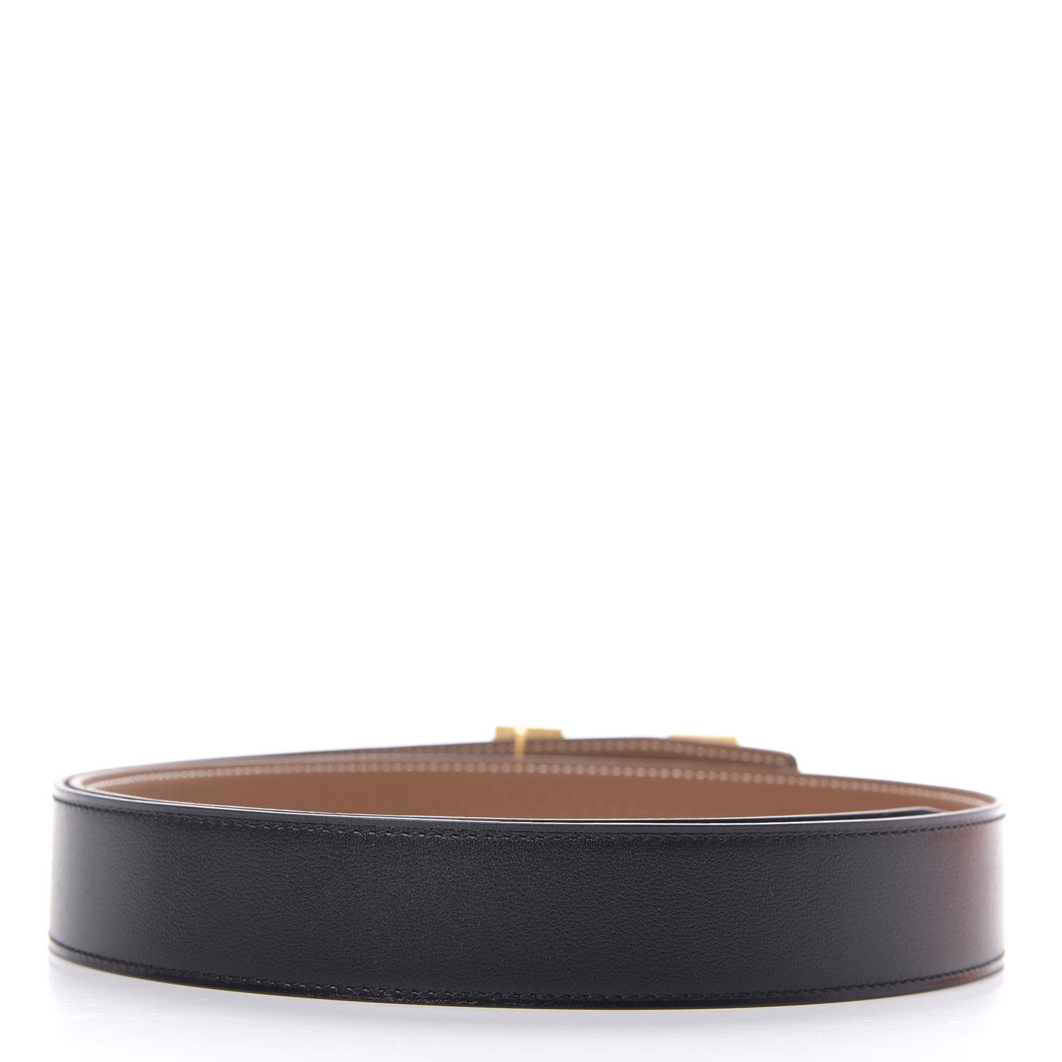 Hermes Box Togo H Belt 90 Black Gold 2 of 7