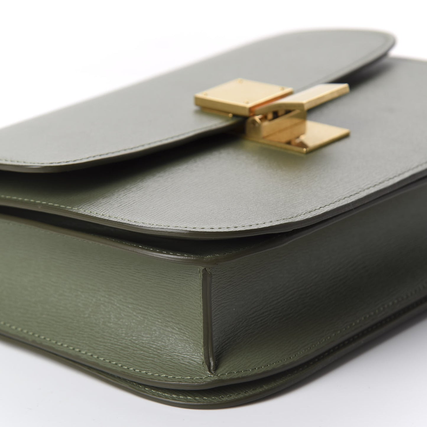 Liege Calfskin Medium Classic Box Flap Bag Light Khaki