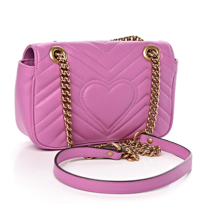 Gucci Calfskin Matelasse Mini GG Marmont Shoulder Bag Candy Mousse 3 of 9